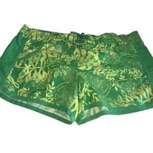 Columbia Womens Board Shorts Size XL Bright Green Floral Drawstring